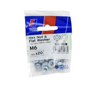 Forgefix Nut & Washer M6 Forgepack 20 FPKNW6