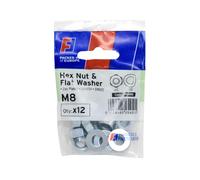 Forgefix Nut & Washer M8 Forgepack 12 FPKNW8