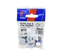 Forgefix Nyloc Nut & Washer M10 Forgepack 8 FPKNNW10