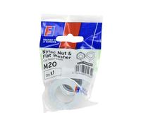 Forgefix Nyloc Nut & Washer M20 ForgePack 1, bright zinc plated for increased corrosion resistance