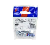 Forgefix Nyloc Nut & Washer M8 ForgePack 12, bright zinc plated for increased corrosion resistance
