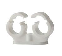 ForgeFix Pipe Clip - Double Cliplock - 22mm - White - Box 50