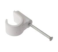 ForgeFix Pipe Clip - Hardened Masonry Nail - 16mm - White - Box 100