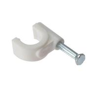 Forgefix Round Cable Clips White (7-8mm)
