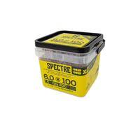 ForgeFix SPE6100YT Spectre PZ Compatible Wood Screw CSK ZYP 6.0 x 100mm Tub 200