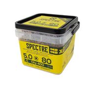 ForgeFix Spectre PZ Compatible Wood Screw CSK ZYP 5.0 x 80mm Tub 400 Forgefix Gold One Size