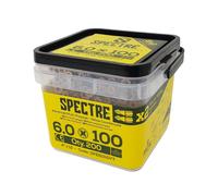 ForgeFix Spectre PZ Compatible Wood Screw CSK ZYP 6.0 x 100mm Tub 200 Forgefix Gold One Size