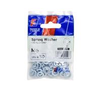 Forgefix Spring Washer M6 ForgePack 50, split at one point and bent into a helical shape