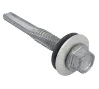 Forgefix Techfast Hex Head Roofing Screw Self-Drill Heavy Section 5.5 X 38Mm Pack 100 in Silver Forgefix Silver