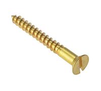 Forgefix Wood Screw Slotted Csk Solid Brass 1.1/2IN X 12 Box 200