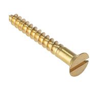 Forgefix CSK126BR Wood Screw Slotted Csk Solid Brass 1/2In X 6 Box 200