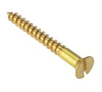 ForgeFix Wood Screws - Solid Brass | 2 1/2" x 12 | Countersunk | Box 100