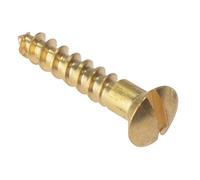 Fandf RAH346BR Wood Screw - Raised Head - Solid Brass 3/4in X 6 (Box Of 200)