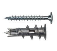 Forgefix Zinc Plasterboard Fixing 4.5 x 35mm ForgePack 6, suitable for use in most types of hollow walls and plasterboard. The screw and fixture can be removed for cleaning and decoration.