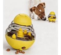 FORGEMATE UFO Robot Planet Interactive Dog Toy, Treat Dispensing Puzzle for Large & Small Dogs, Enrichment Brain Stimulation & Slow Feeder to Keep Them Busy(Roly-Poly Toy Yellow)