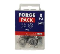 Forgepack FPNUT6SS Hexagonal Nuts & Flat Washers - Stainless Steel M6 (Pack Of 20)