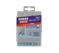 Forgepack FPNUTSET Hexagonal Nuts - Zinc Plated - Kit Assorted (Pack Of 70Pc)