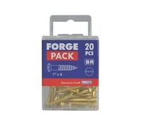 ForgePack Wood Screws - Solid Brass | 1" x 6 | Solid Brass | Pack 20