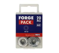 Forgepack FPWASH10SS Flat Washers - Light Duty - Stainless Steel M10 (Pack Of 20)