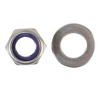 ForgePack Hexagonal Nylon Locking Nuts & Washers | M12 | A2 Stainless Steel | Pack 6