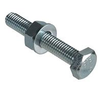 ForgePack High Tensile Set Screws w/Nuts & Washers | M10 x 60mm | Zinc Plated | Pack 2