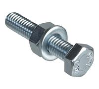 ForgePack High Tensile Set Screws w/Nuts & Washers | M6 x 30mm | Zinc Plated | Pack 10