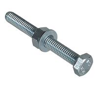 ForgePack High Tensile Set Screws w/Nuts & Washers | M6 x 50mm | Zinc Plated | Pack 6