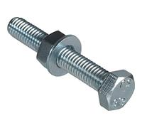 ForgePack High Tensile Set Screws w/Nuts & Washers | M8 x 50mm | Zinc Plated | Pack 4