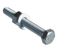 ForgePack High Tensile Set Screws w/Nuts & Washers | M8 x 60mm | Zinc Plated | Pack 4
