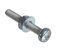ForgePack Machine Screws w/Nuts & Washers | M3 x 20mm | Zinc Plated | Pack 20