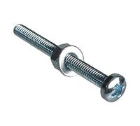 ForgePack Machine Screws w/Nuts & Washers | M4 x 40mm | Zinc Plated | Pack 10