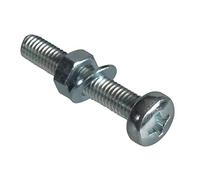 ForgePack Machine Screws w/Nuts & Washers | M5 x 30mm | Zinc Plated | Pack 8