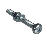 ForgePack Machine Screws w/Nuts & Washers | M5 x 40mm | Zinc Plated | Pack 6