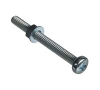 ForgePack Machine Screws w/Nuts & Washers | M5 x 50mm | Zinc Plated | Pack 6