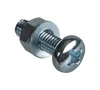 ForgePack Machine Screws w/Nuts & Washers | M6 x 20mm | Zinc Plated | Pack 8