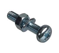 ForgePack Machine Screws w/Nuts & Washers | M6 x 30mm | Zinc Plated | Pack 6