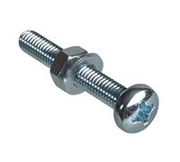 ForgePack Machine Screws w/Nuts & Washers | M6 x 40mm | Zinc Plated | Pack 4