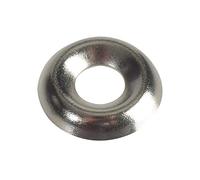 ForgePack Screw Cup Washers | No. 8's | Solid Brass, Nickel Plated | Pack 20