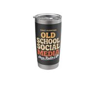 Forget Algorithms Old School Social Media Radio Stainless Steel Insulated Tumbler