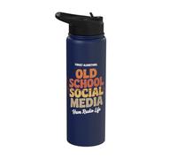 Forget Algorithms Old School Social Media Radio Stainless Steel Insulated Water Bottle