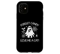 Forget Candy Give Me A Cat Funny Boo Ghost Holding Black Cat Case for iPhone 11