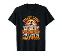 Forget Candy Give Me Maltipoos Halloween Cosplay Witch T-Shirt