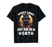 Forget Candy Just Give Me A Cat Pumpkin Halloween Spooky T-Shirt