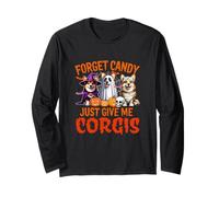Forget Candy Just Give Me Corgis Halloween Cosplay Witch Boo Long Sleeve T-Shirt