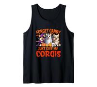 Forget Candy Just Give Me Corgis Halloween Cosplay Witch Boo Tank Top