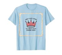 Forget Glass Slippers Princess Wears Running Shoes Crown T-Shirt, Men, Baby Blue, S