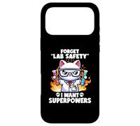 Forget Lab Safety I Want Superpowers Cat Funny Science Jokes Case for iPhone 17 Pro Max