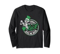 Forget Luck Give Me Beer Skeleton Shamrock Long Sleeve T-Shirt