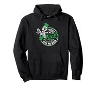 Forget Luck Give Me Beer Skeleton Shamrock Pullover Hoodie