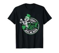 Forget Luck Give Me Beer Skeleton Shamrock T-Shirt